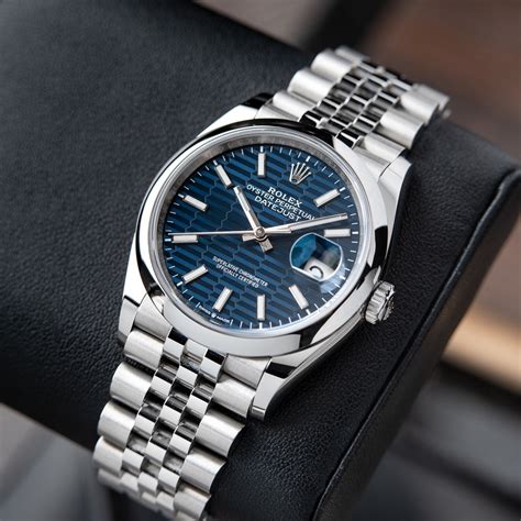 rolex 36 blue|rolex date just 36 mm.